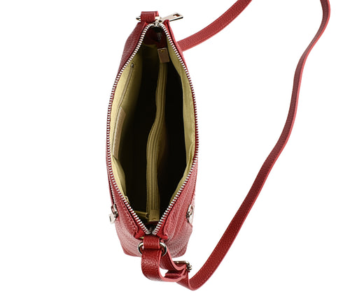 Poseta casual, dama, ADA SHOES, 0075, rosu, piele naturala